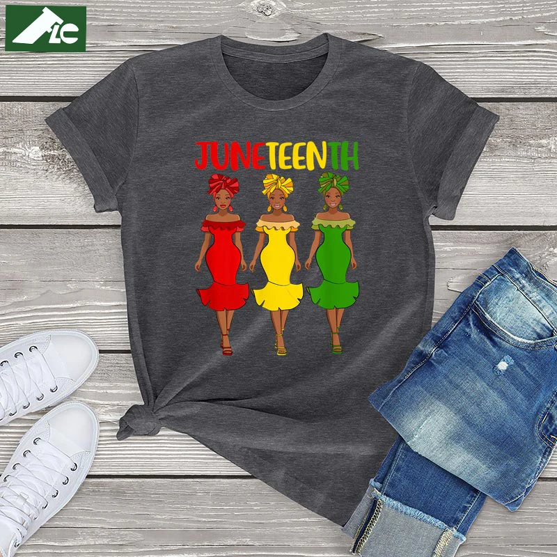 

Fashion Ladies Graphic Short Sleeve Tee Vintage Tops Juneteenth Melanin Black T Shirt Women Clothing Unisex Cotton Womens Shirts