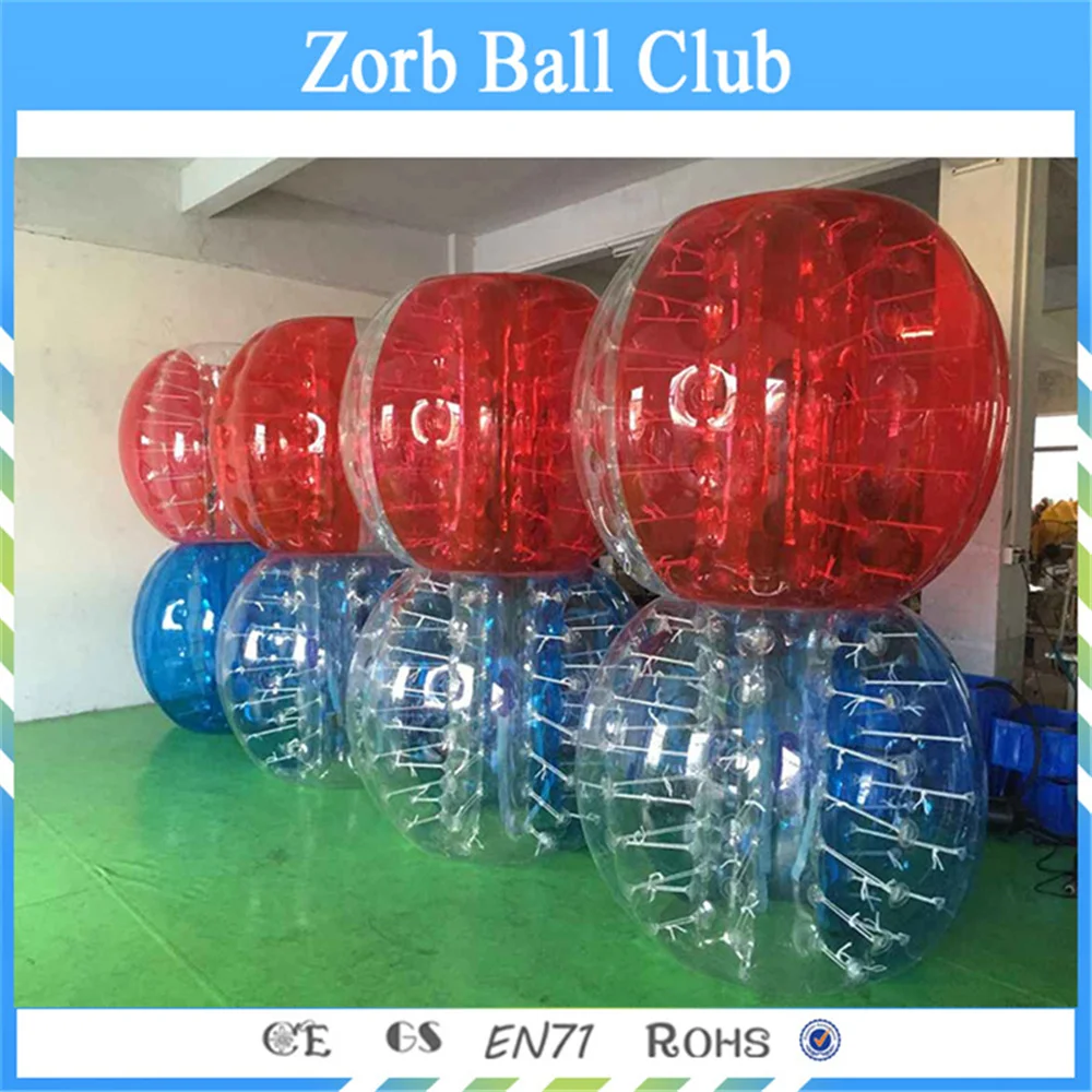 

Free Shipping 8PCS(4Blue+4Red+2Blower)1.5m Bubble Soccer With 0.8mm PVC, Inflatable Bubble Ball Suit, Zorb Ball, Zorb Football