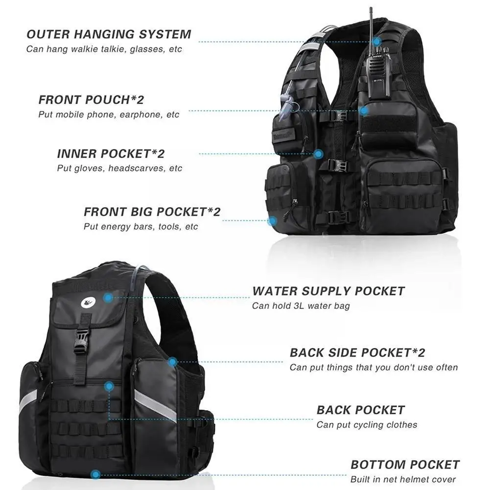 

Cycling Vest Backpack Hiking Bag Portable Outdoor Sport water Backpack Can Pack bag Running fishing add vest Marathon B3U2