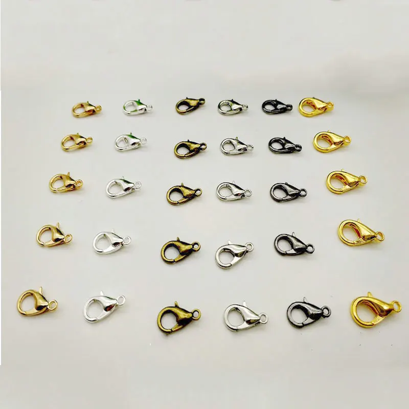 DIY застежка-карабин 100 шт./золото/черный/никель/серебро/бронза/ожерелье ювелирные