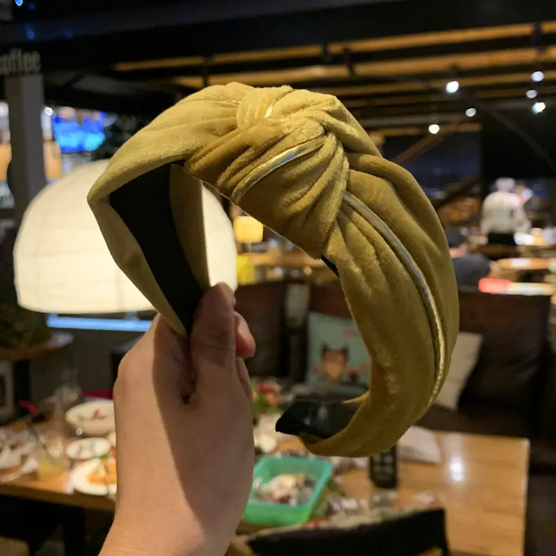 Корейский Зимний новый бархатный тканевый узел посередине повязки для волос