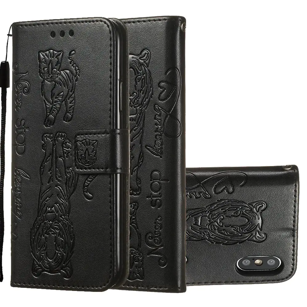 KISSCASE ободок с ушками кошки тигра кожаный флип-чехол для телефона samsung Galaxy S9 S10 плюс