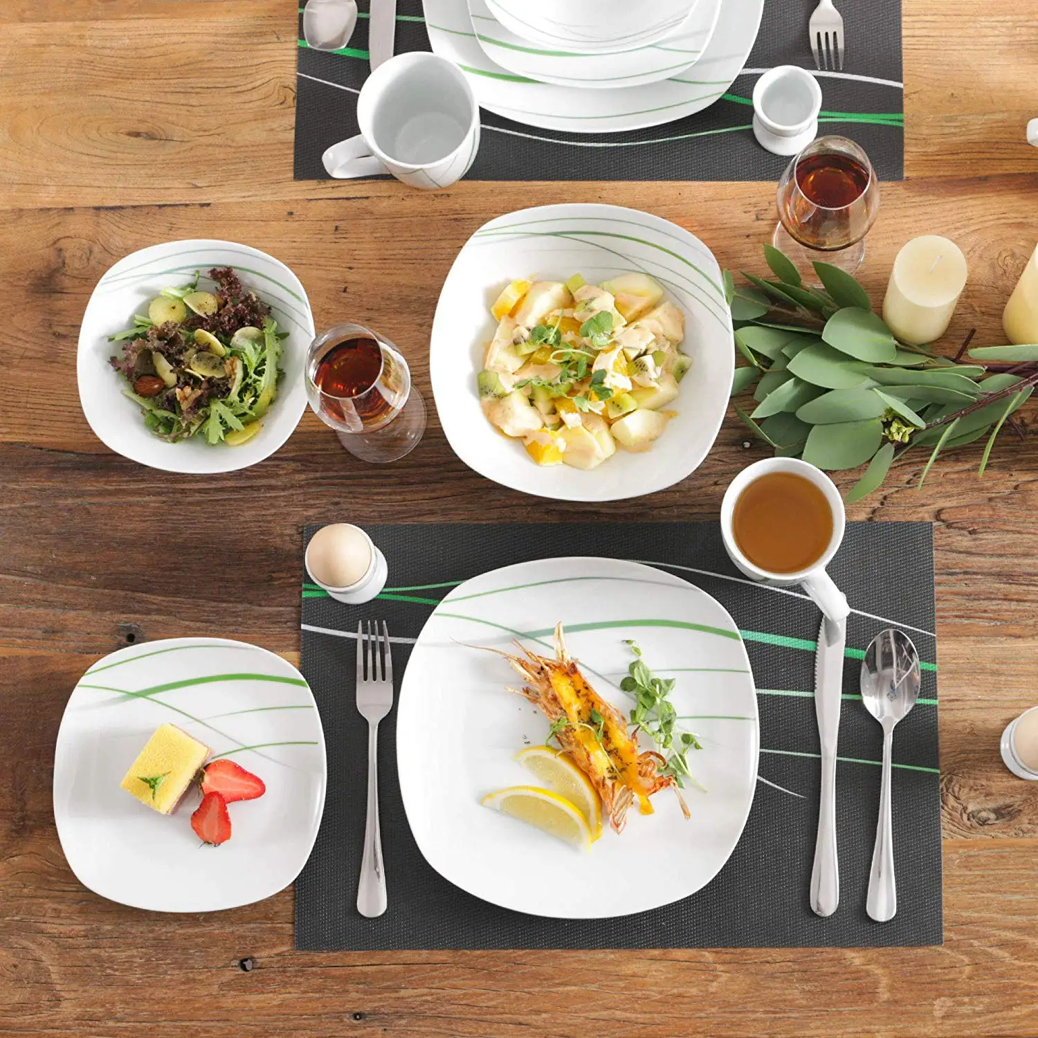 VEWEET AVIVA набор посуды из 44 предметов белого фарфора с 8 * чашками для яиц кружками