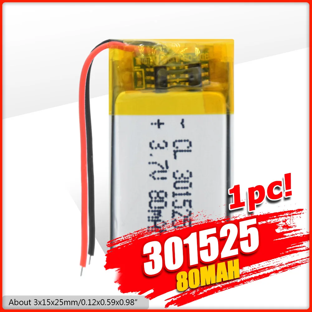 YCDC 3 7 в 80 мАч литий-ионная батарея аккумулятор 301525 для GPS MP3 Bluetooth совместимый