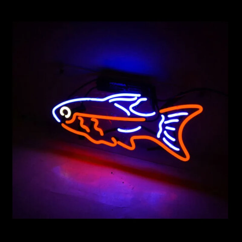 Тропическая рыба винтанеоновая вывеска на заказ ручной работы Настоящая