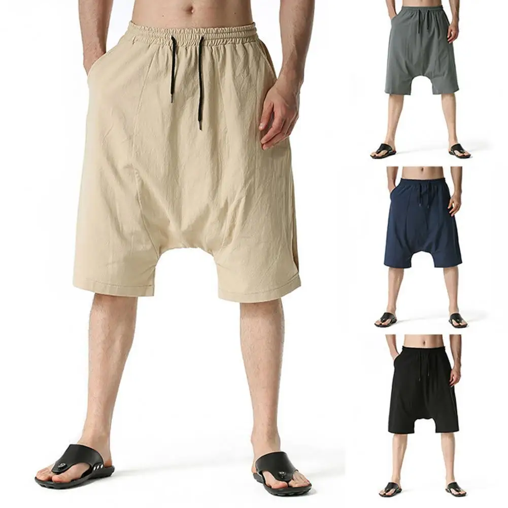 

Мужские мешковатые шорты, однотонные, со шнурком, со средней посадкой, для дома, 80%