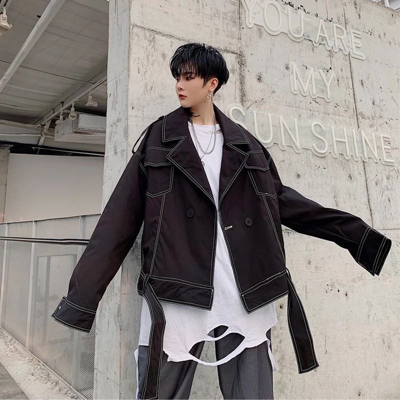 Осенне-зимний мужской стилист волос красивый двухцветный свободный пиджак