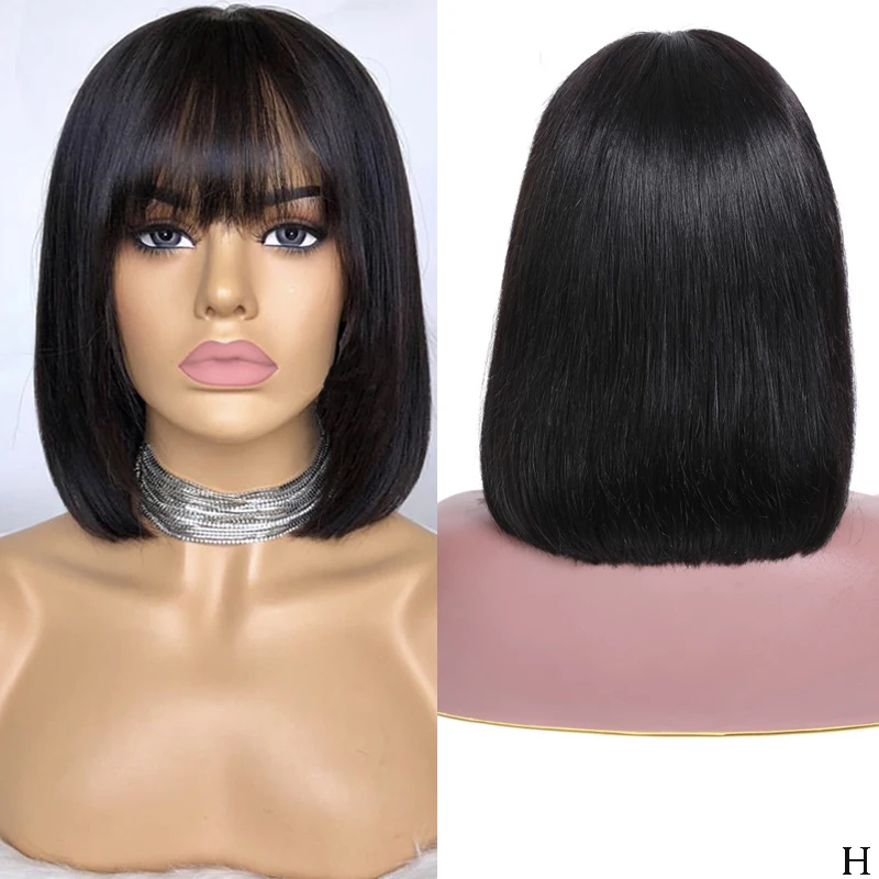LUFFYHAIR каре Синтетические волосы на кружеве короткие парики из человеческих волос