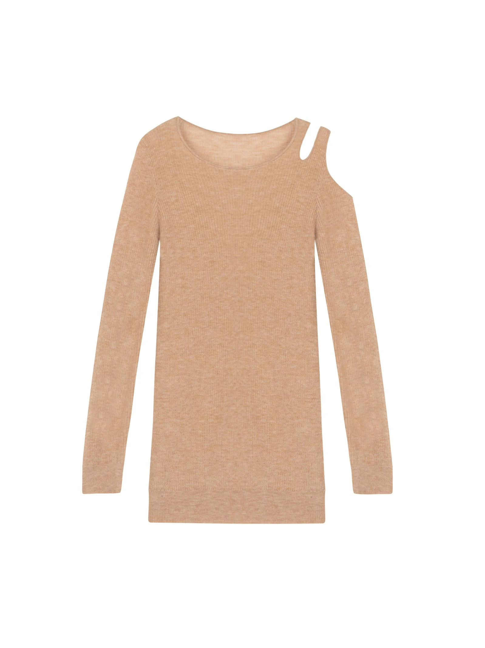 

Women's Loose Wool Sweater Pullover Outerwear 2019 Korean Style Autumn Winter Sexy Sneaky Design off-the-Shoulder Long Sleeve