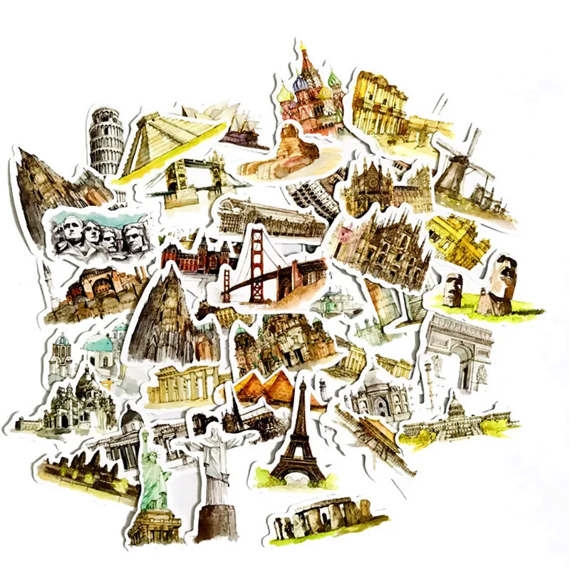 42 шт. водонепроницаемые Стикеры для багажа ноутбука скейтборда автомобиля |