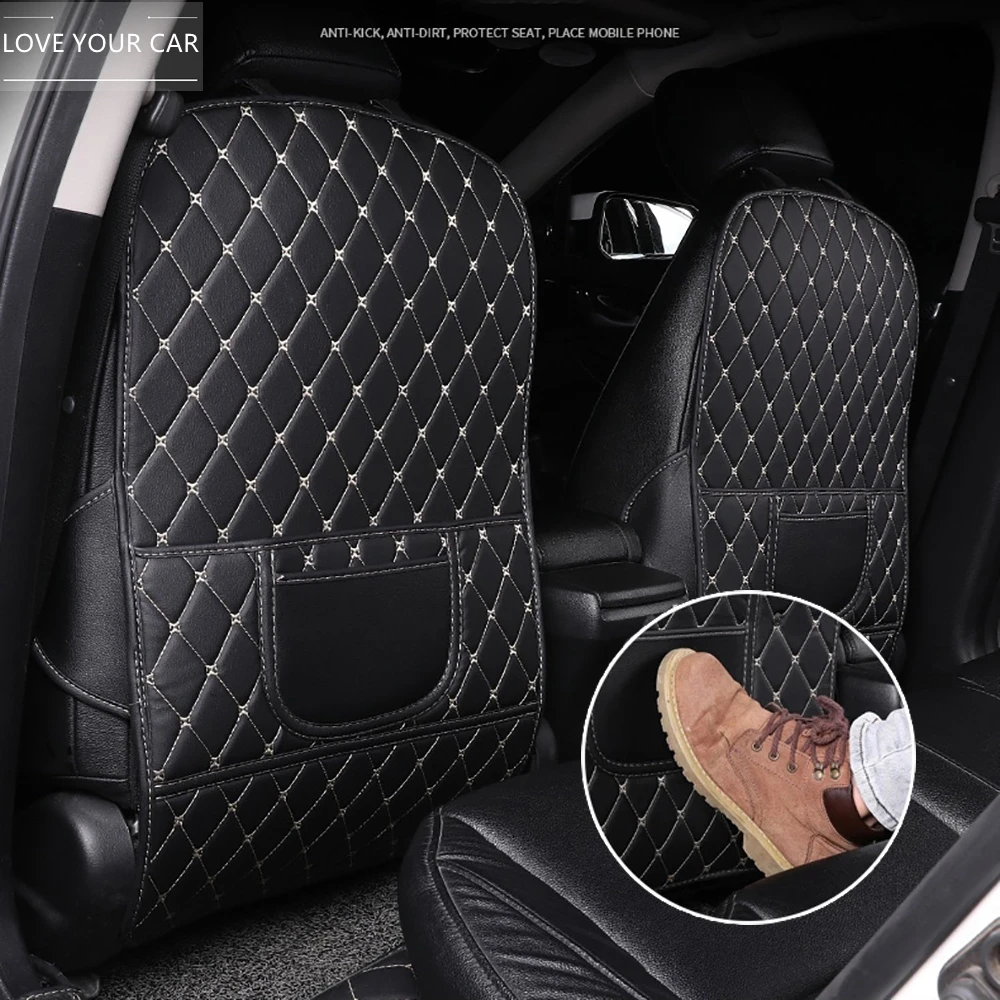 

Anti-Child-Kick Pad For Car PU Leather Seat Back Protector Cover Waterproof Universal Accessories Interiors Anti Mud Dirt Pads