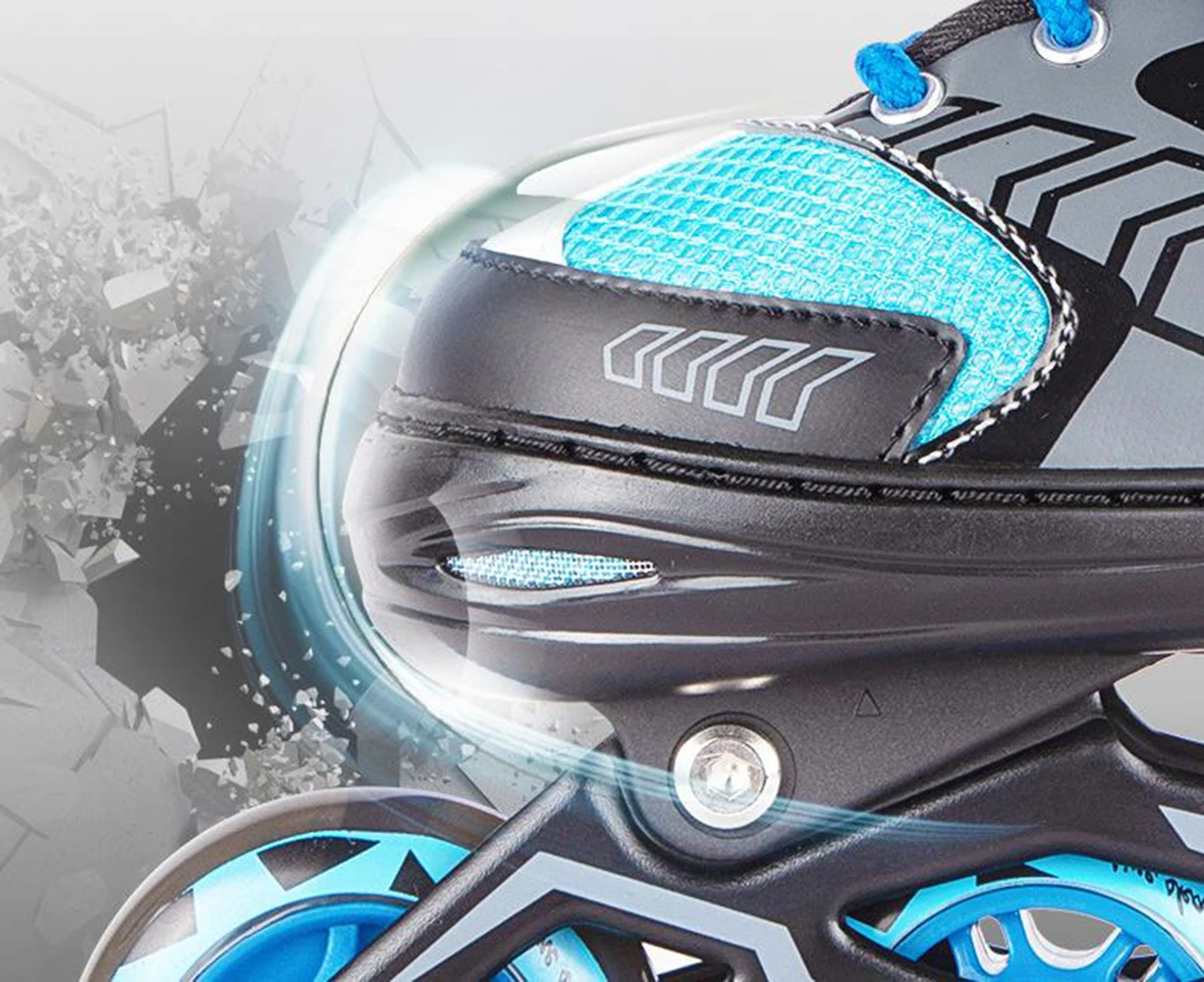 Детские роликовые коньки из искусственной кожи 4 колеса мигающие размеры 27-41 |