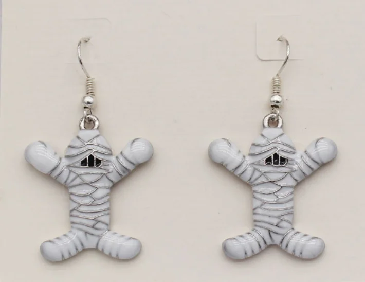

Neo Victorian Gothic Ancient Egypt Amumu Witchcraft Amulet Occult Wiccan Fashion Jewelry Zombies Mummy Dangle Earrings