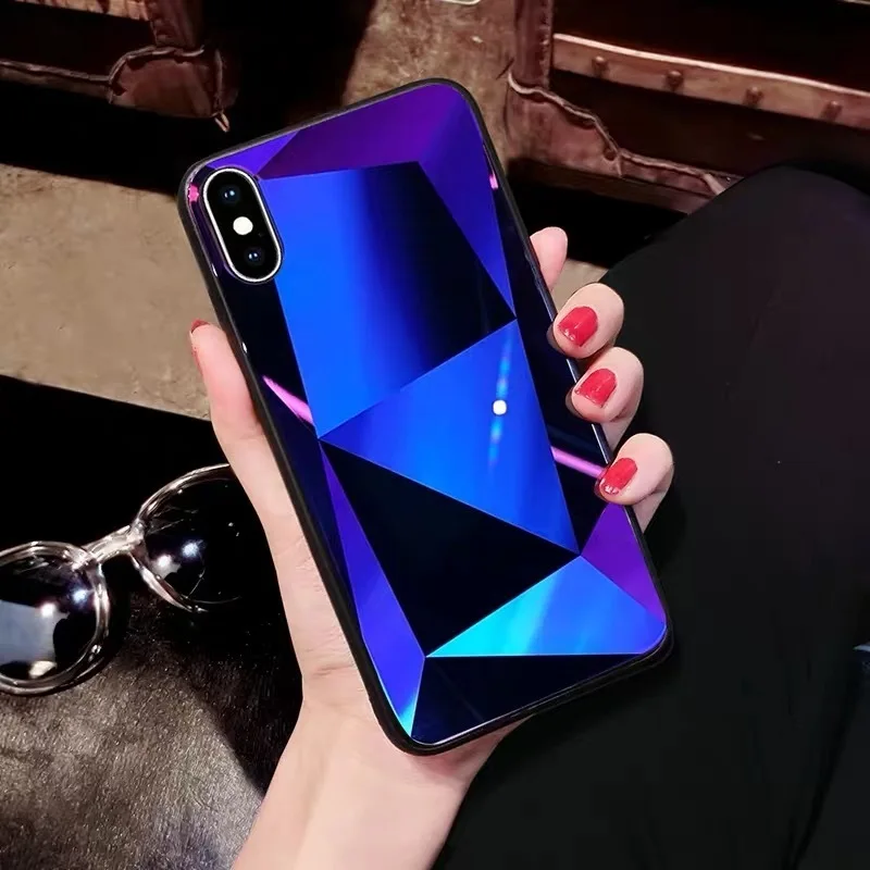 Креативный 3D Алмазный чехол для телефона iPhone X XS XR XSMax 8 7 6 6S PluS стекло зеркало из