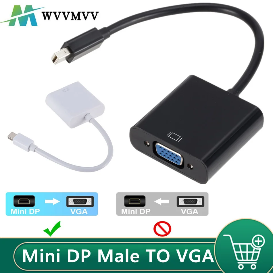 Переходник Mini DP на VGA переходник с Displayport Thunderbolt D-Sub кабели 1080P для Macbook Pro Air iMac Mac |