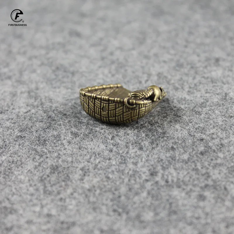 Ретро Медный Мини Совок мышь кукуруза Фен Шуй богатство украшение латунный чай