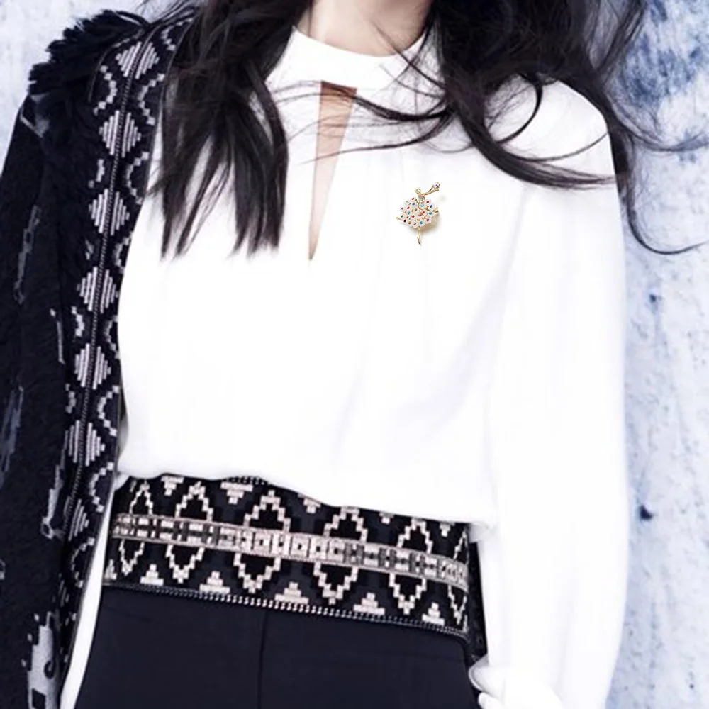 Брошь фантазия булавка многоцветный Кристальный цветок юбка балет аксессуары