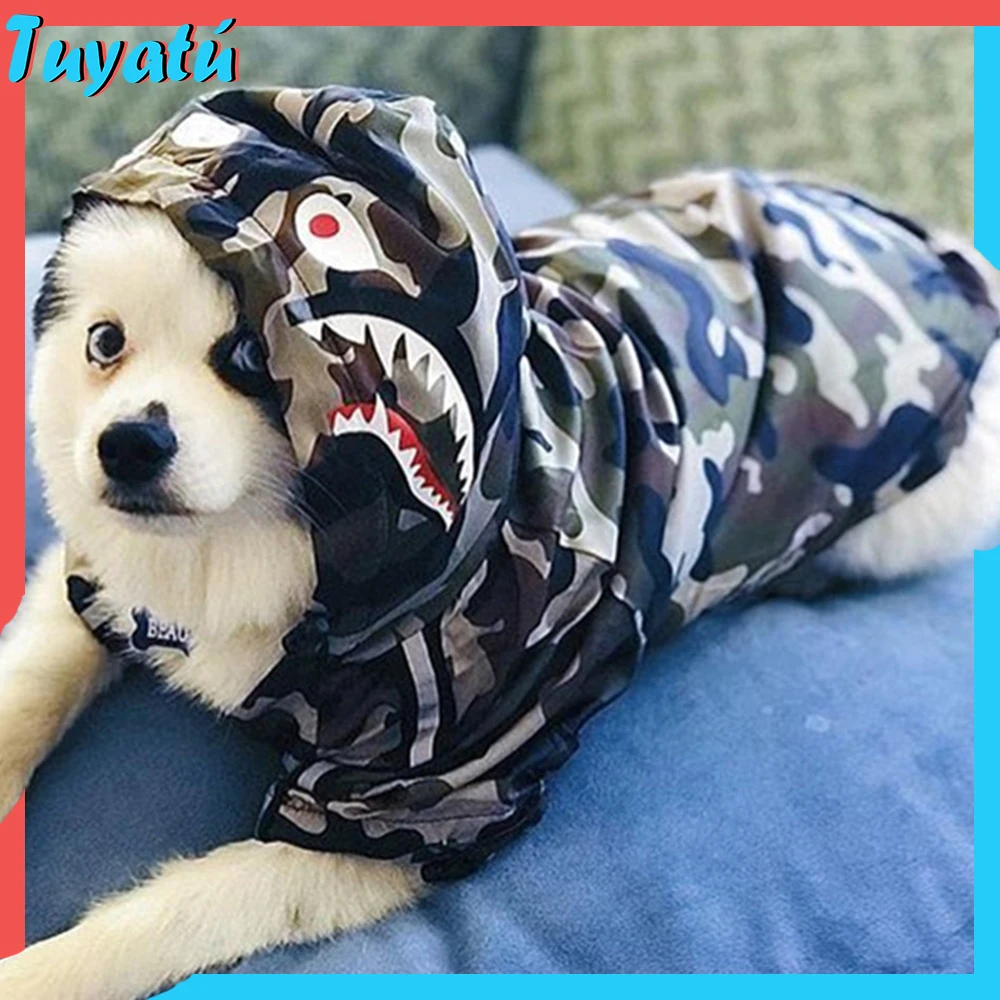 French Bulldog Small Large Dog Clothes Winter Big Hoodie for Dogs Camo Clothing Coat Jacket Pug Dropshipping | Дом и сад