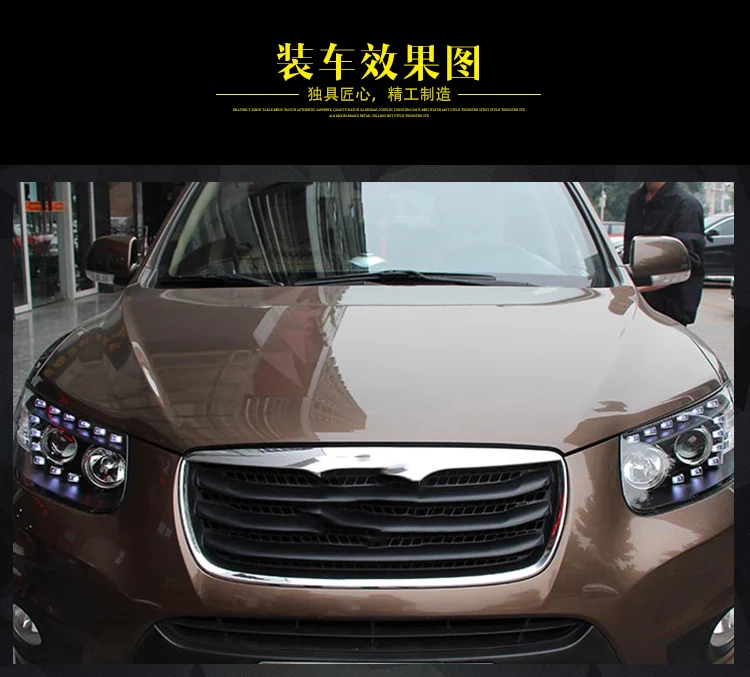 AKD автомобильный Стайлинг для hyundai Santa Fe фары 2006-2012 Santafe светодиодный налобный фонарь светодиодный DRL Биксеноновые линзы Высокий Низкий луч парковка