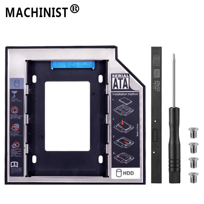MACHINIST 2nd HDD Caddy 12 7 мм алюминиевый Optibay SATA 3 0 коробка для жесткого диска корпус DVD