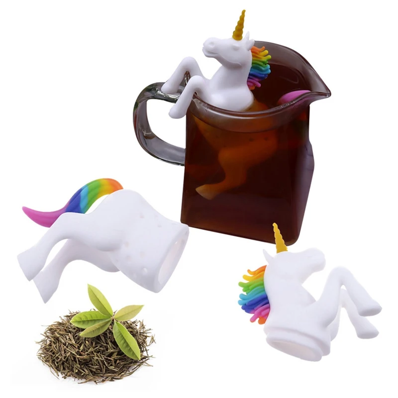 

1 Pcs Unicorn Shape Tea Infuser Silicone Tea Bag Food Grade Leaf Herbal Spice Filter Strainers Creative Loose Filter Dropshipp