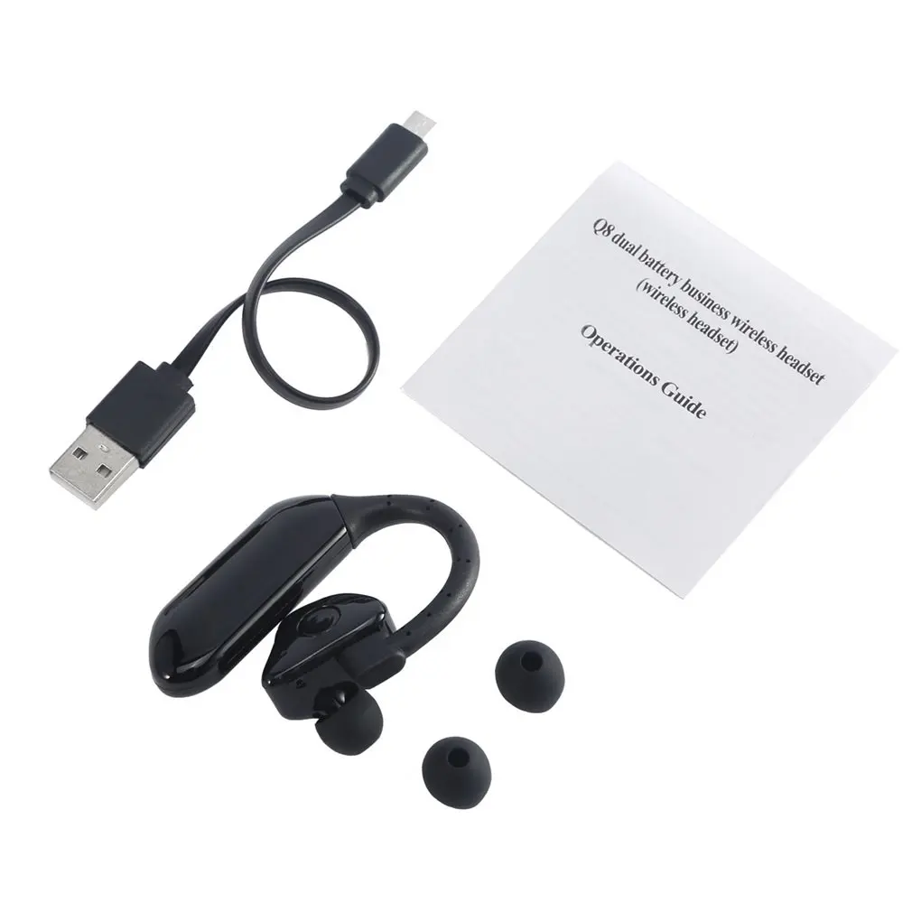 

Ear Hook Headset Earphonee Wireless Headphone Noise Canceling with Micro for Bussiness for iPhone.