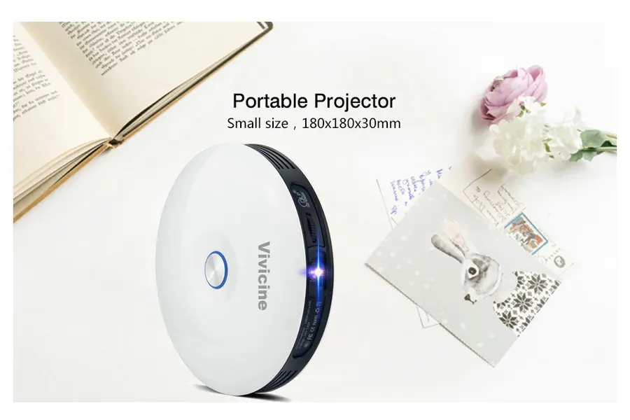 Vivicine 1080p 3D 4K проектор, Android wifi HDMI USB Full HD мини ПК игра домашний кинотеатр проектор 12000 мАч аккумулятор