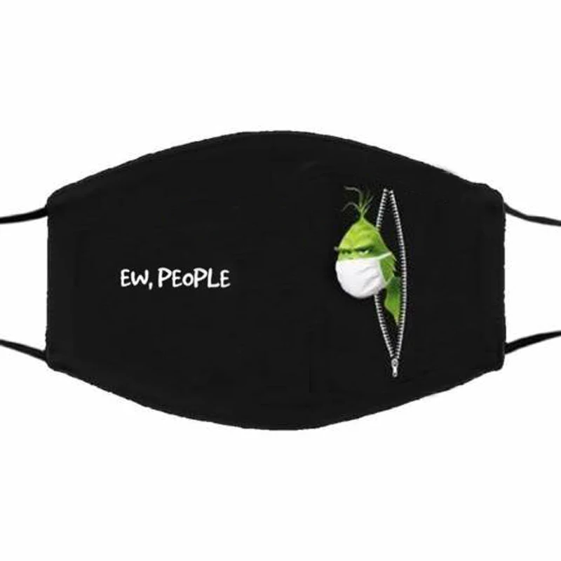 

Ew People. Funny Design Grinch Washable Reusable Fabric Face Mask