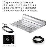 12M2 Underfloor Electric Aluminum Foil Heating Kit Mat For Wooden Bamboo Laminate Master Bedroom Warming With Thermostat