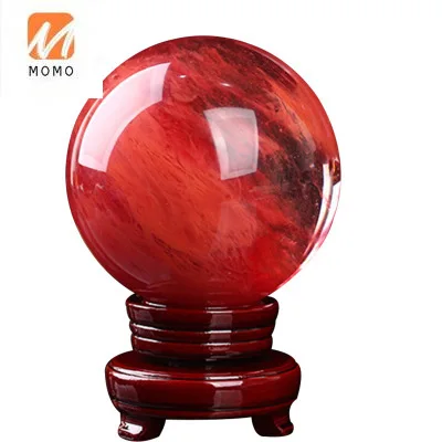 

Natural Red Crystal Ball Ornaments Home Living Room Study Office Desk Surface Panel Melting Transfer Decorations