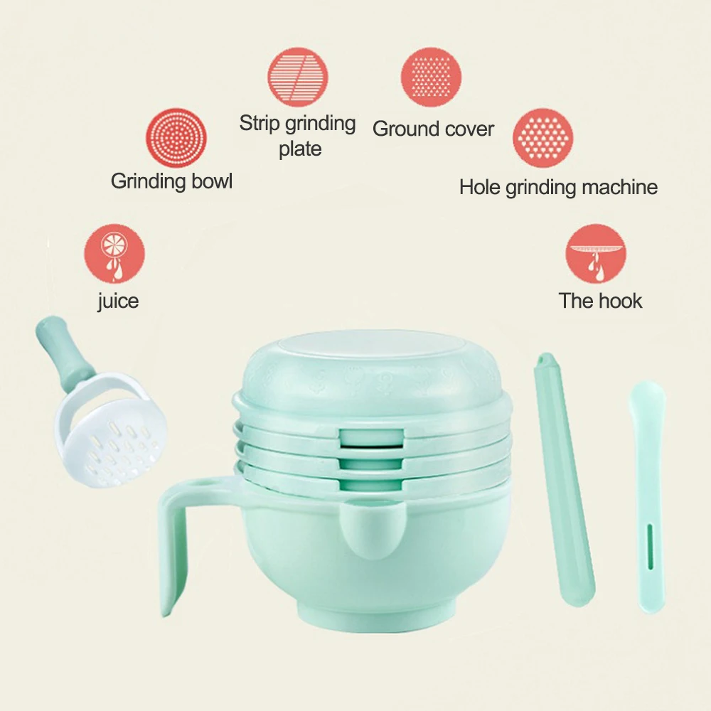 

Portable Baby Grinding Food Supplement Feeding Grind Food Dishes Hygiene Kit Nibbler Infants Handmade Manual Plate Cooking Tools