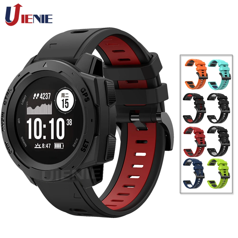 Ремешок силиконовый для наручных часов Garmin Instinct/ Fenix 5 5Plus 6 6Pro 935 быстросъемный