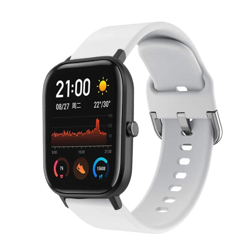 Ремешок силиконовый для amazfit bip Huawei watch GT/2/2e/Pro браслет Samsung Galaxy Watch Active 2 46 мм 42 S3 Frontier