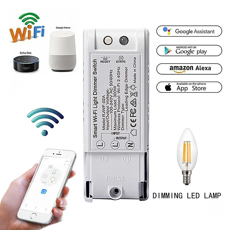 4+ 1 Голосовое управление Wifi DIY диммер беспроводной модуль дистанционного управления умный дом автоматизация огни переключатели работает с Alexa