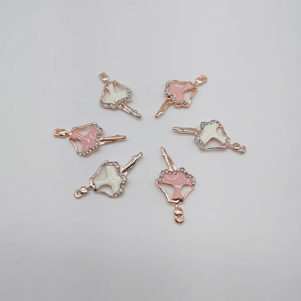 Танцующие балетки металлические подвески золотые эмалированные Подвески для