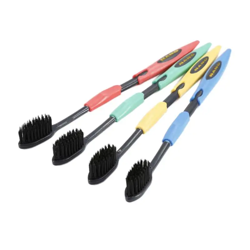 4 шт. бамбуковые зубные щётки с древесным углем|Зубные щетки| |