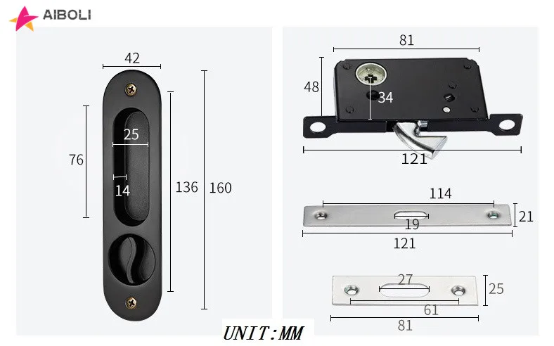 

Mortice Sliding Door Lock Hidde Handle Interior Door Pull Lock Sliding Door LockModern Anti-theft Room Wood Sliding Door Lock