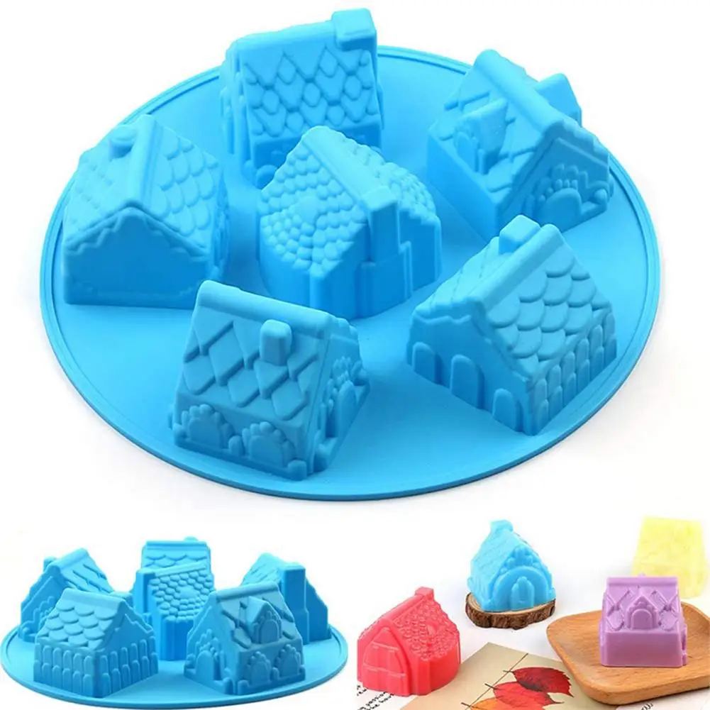 

Little Gingerbread House Bread Cake Silicone Mold For Baking Accessories 3D DIY Chocolate Mould Cake Decorating Tool For Kitchen
