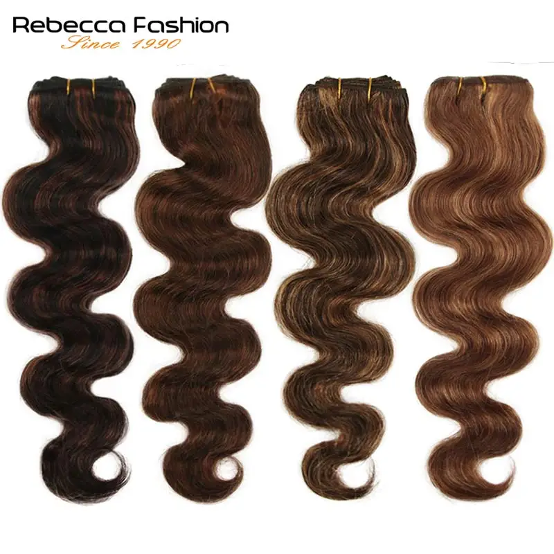 Rebecca волосы бразильские натуральные волнистые 1 пучок Цветные # P1B/30 P4/27 P4/30 P6/27 Remy