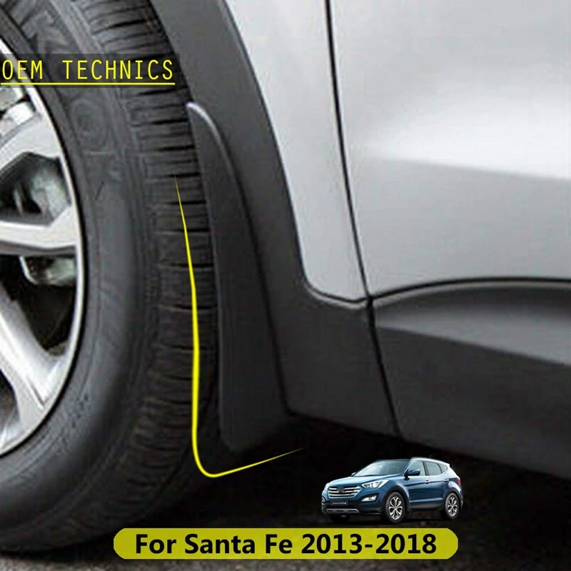 Брызговики для Hyundai Santa Fe 2013 2018 спереди и сзади щитки автомобиля Fender 4 предмета в