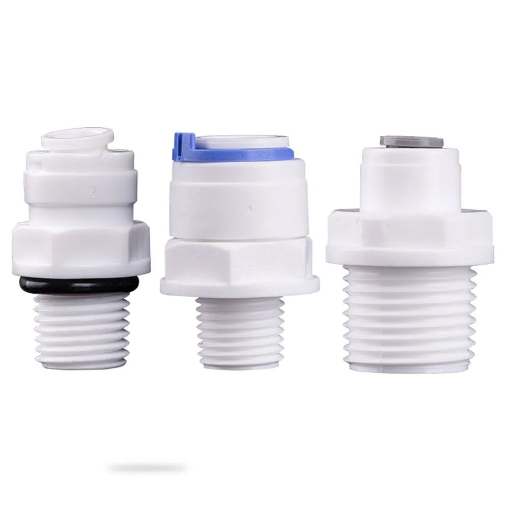 

RO Water Straight Pipe Fitting 1/4 3/8 OD Hose 1/8" 1/4" 1/2" 3/8" BSP Male Thread Plastic Quick Connector System Water Purifies