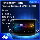 Автомагнитола для Jeep Compass, 2 МП, 10,1-2016, 4G LTE, Android 2018, GPS, с RDS, без dvd