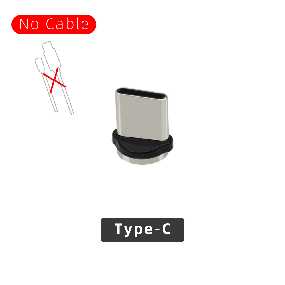 Only Plug For Type C CHAURE 1 м usb кабель для зарядки с магнитным креплением течет светильник для быстрой зарядки на борту самолета type c micro usb 8-pin Магнитный кабель для Xiaomi huawei Зарядное устройство - Цвет: Only Plug For Type C