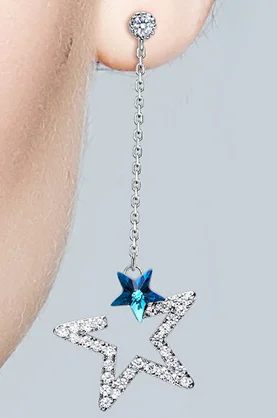 

YGU100 925 Pure Silver Earrings Crystal Form Girl Earrings Wedding Birthday Gifts