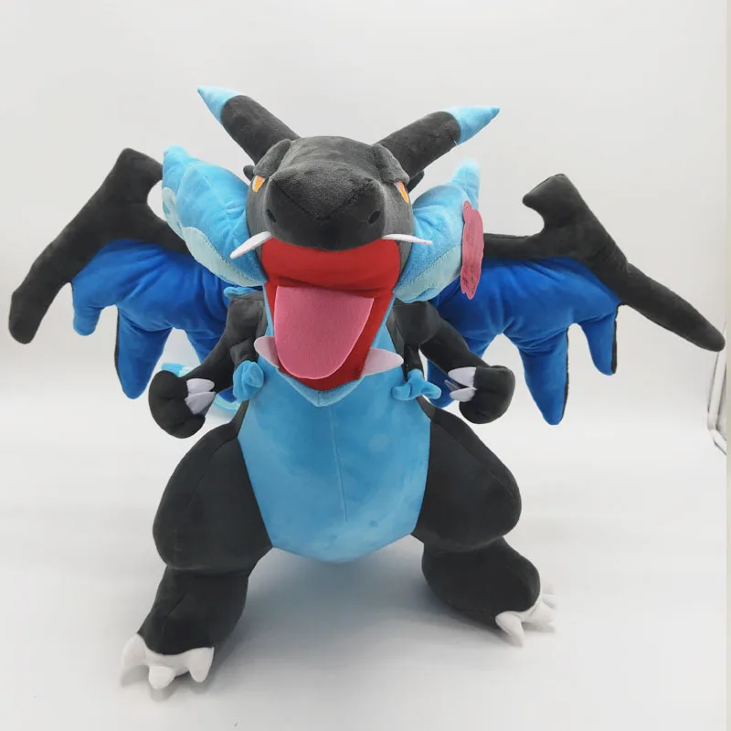 

60cm 1.8kg Big Size Mega Charizard X Y Plush Ex Gx Mega Doll Toy Blue Yellow Xmas Gift