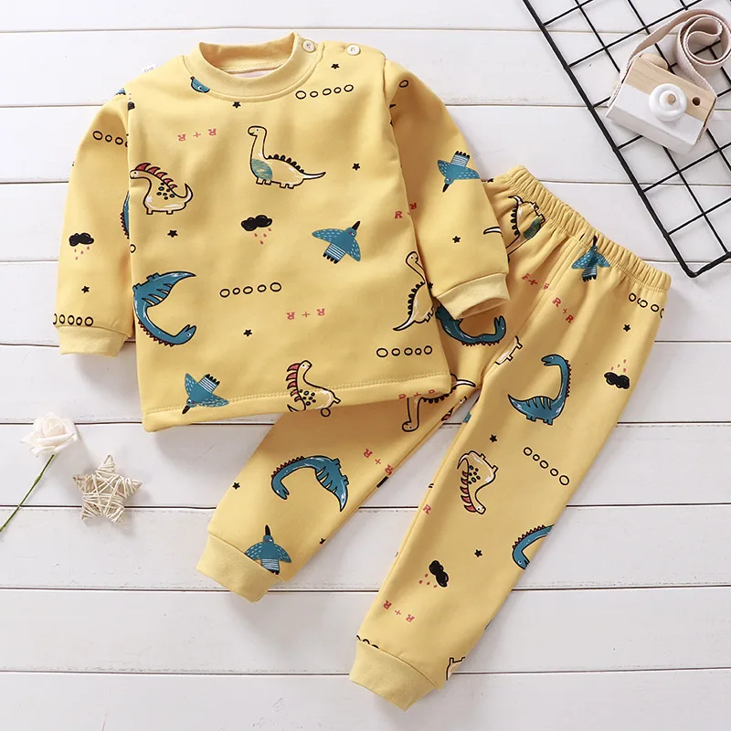 

0-6years old Children Thermal Underwear Set Winter Kids Warm Pajamas Homewear Sleepwear Boys Girls Costume Baby Clothing