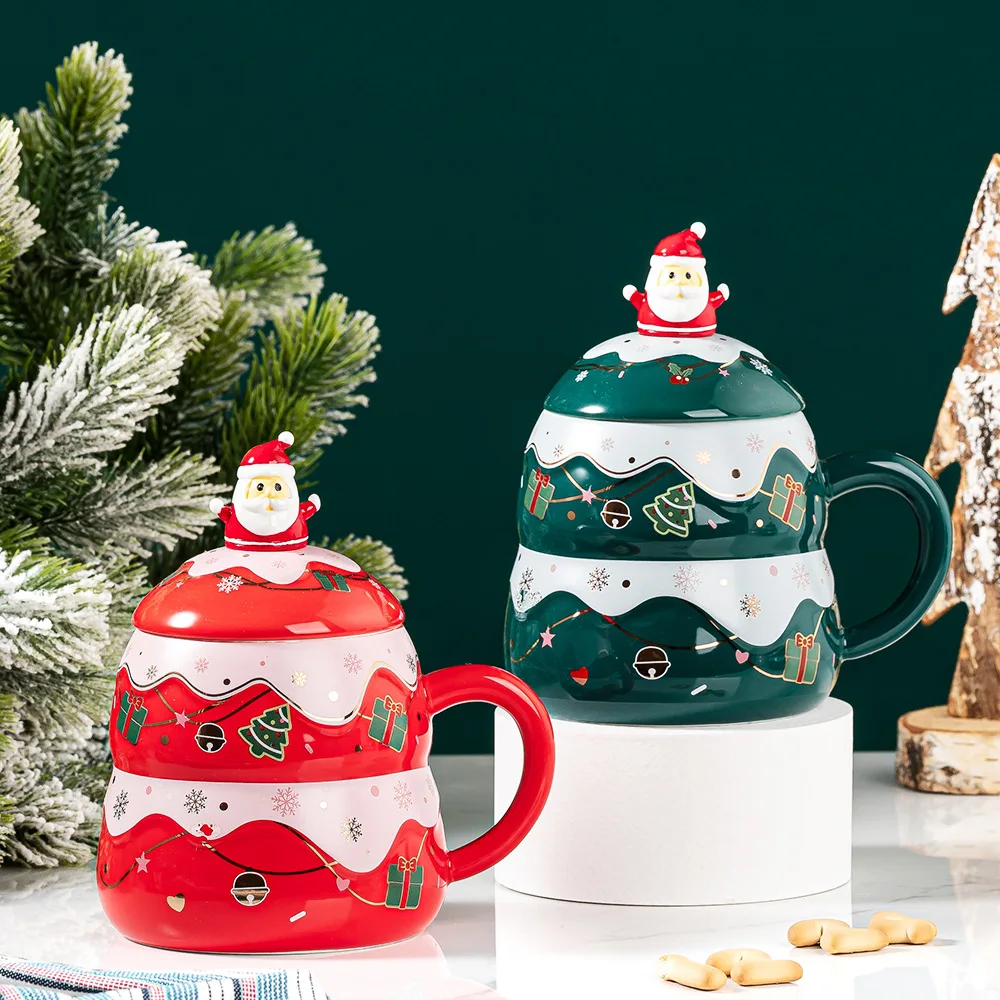 

Christmas Mug Santa Cartoon Ceramic Cup Christmas Tree Water Cup Gift Cup Student Festival Funny Coffee Cups