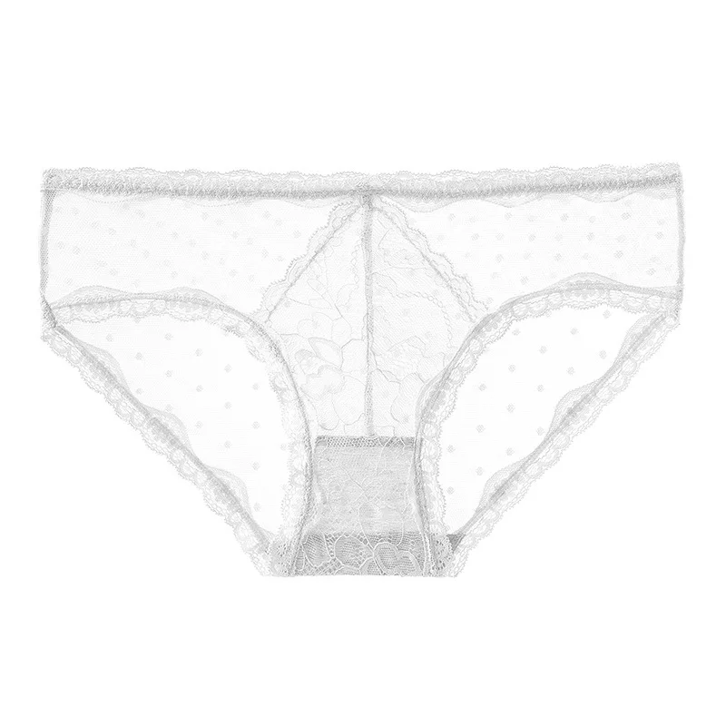 

5 Colors/new Summer Elastic Mesh Jacquard Sexy Ladies Briefs Low Waist Translucent Cotton Crotch Lace Breathable Thin Section