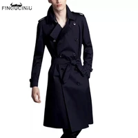 spring autumn male simplicity trench mens clothing fashionable casual with belt coat mens double breasted long design trench