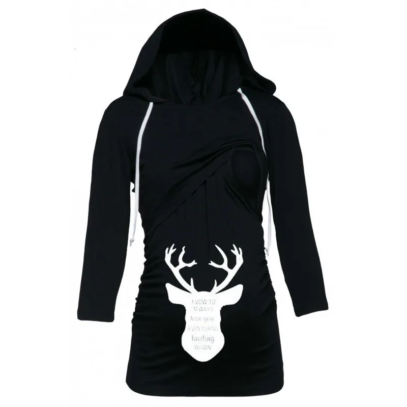 

Womens Christmas Clothing Autumn 2019 Maternity Nursing Breastfeeding Tops Long Sleeve Print Santa T-Shirt Clothes For Pregnant